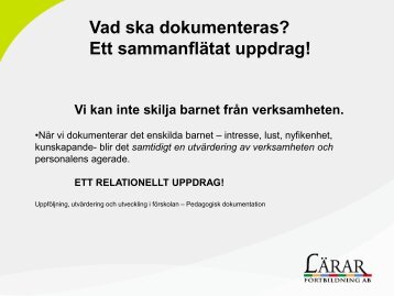 Vad är pedagogisk dokumentation?