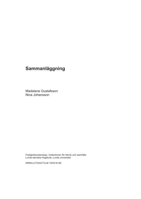 Denna sida kallas titelsida - Fastighetsvetenskap - Lunds Tekniska ...