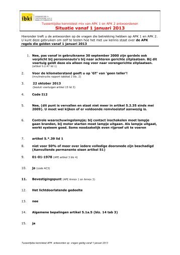 Tussentijdse kennistest vanaf 1 januari 2013 antwoorden - IBKI