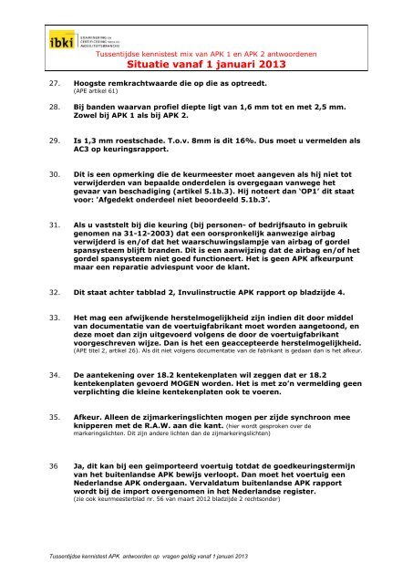 Tussentijdse kennistest vanaf 1 januari 2013 antwoorden - IBKI