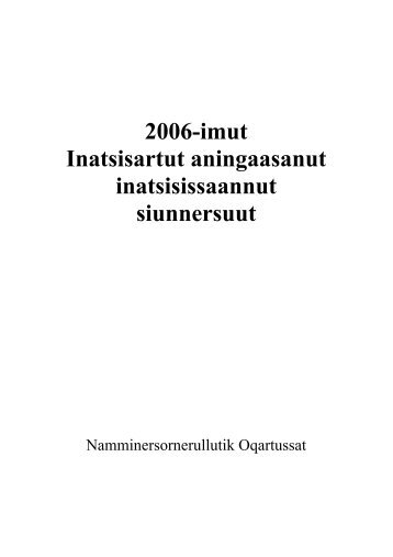 2006-imut Inatsisartut aningaasanut inatsisissaannut siunnersuut