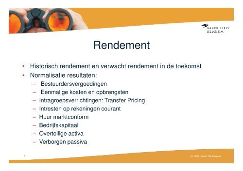 Waardering Ondernemingen - Baker Tilly Belgium