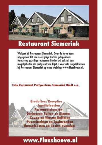 A'la carte kaart - Café-Restaurant Siemerink