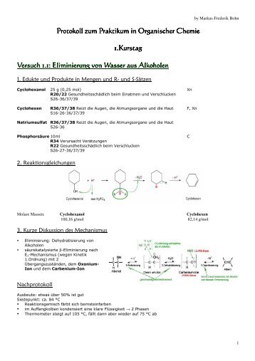 Protokolle zum OC-Praktikum 2006 - biozeugs.de