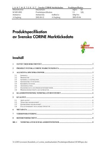Produktspecifikation, version 2.1, 2005-05-06 (pdf) - Lantmäteriet