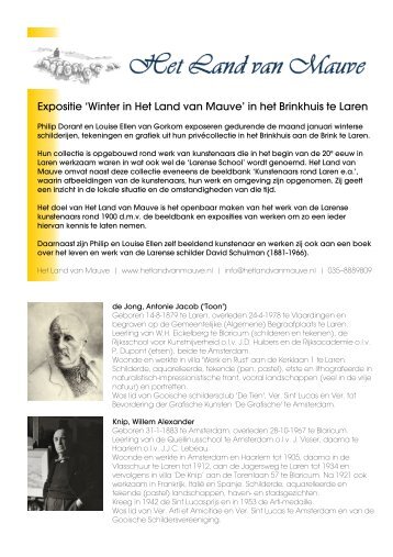 Het Land van Mauve | Expositie 2013-01