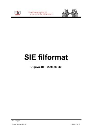 SIE-formatet, utgåva 4B - SIE-Gruppen