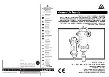 domnick hunter - hb Tratamento de Ar comprimido