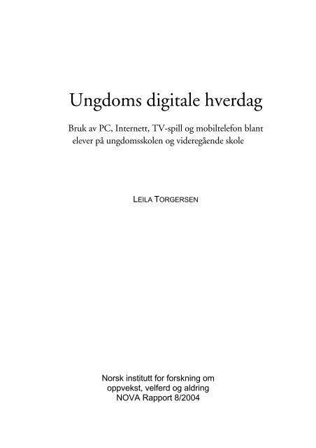 Ungdoms digitale hverdag - Ungdata