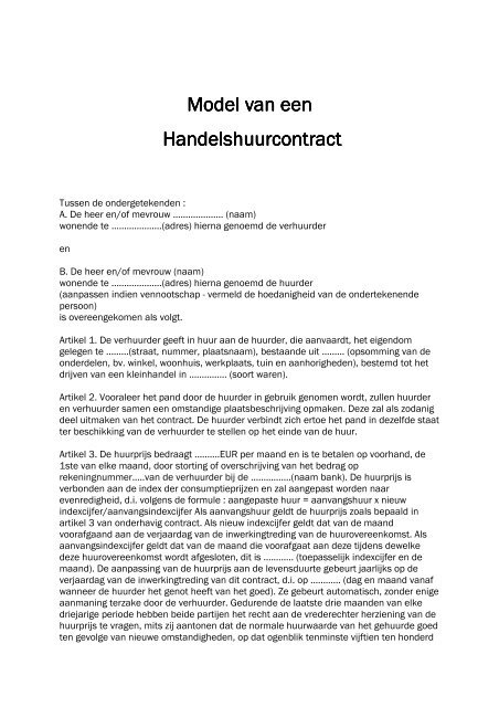 model handelshuurcontract - De Boeck