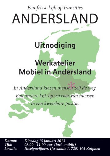 Uitnodiging Werkatelier Mobiel in Andersland - Spectrum Gelderland