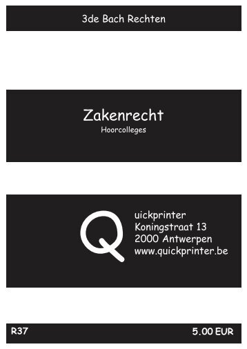 R37 Zakenrecht : hoorcolleges - Quickprinter