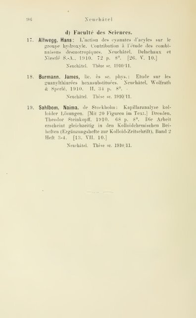 Jahresverzeichnis der Schweizerischen Hochschulschriften ... - Geni