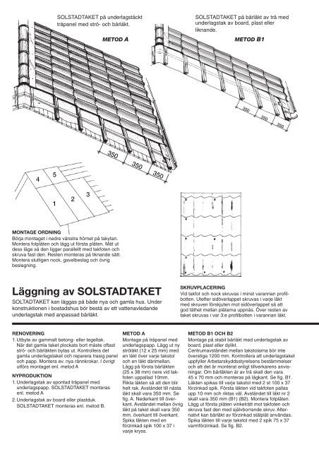 Arcelor_Mittal_Montagebeskrivning_Solstadtaket.pdf (0,5 ... - XL Bygg