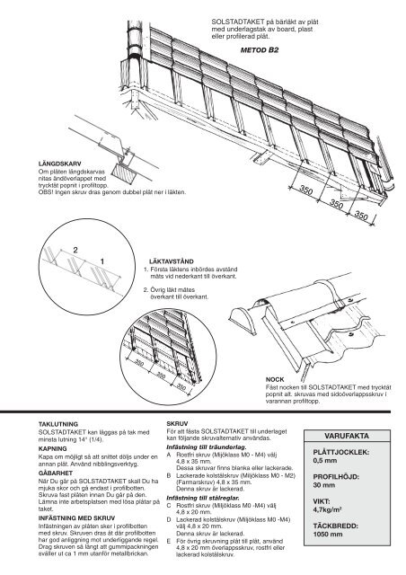 Arcelor_Mittal_Montagebeskrivning_Solstadtaket.pdf (0,5 ... - XL Bygg