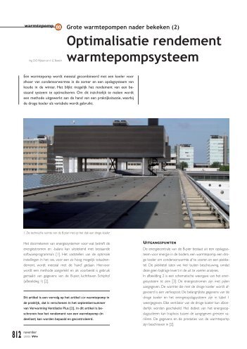 Optimalisatie rendement warmtepompsysteem - DWA