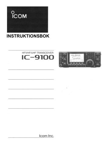 svensk bruksanvisning ic-9100