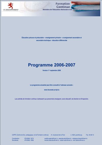 Programme 2006-2007 - SCRIPT