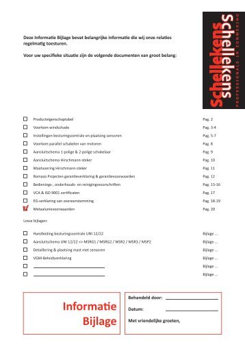 Informatie bijlage - Schellekens & Schellekens