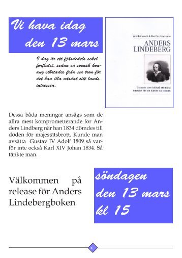 Lindebergrelease - WENDELAS VÄNNER