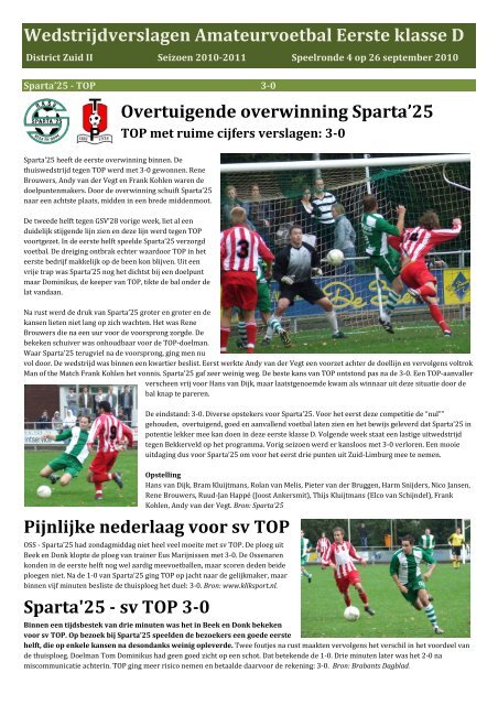 Eerste klasse D Speelronde 04 - Groene Ster