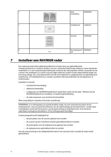 NAVMAN 2 kW Radar Installation Manual