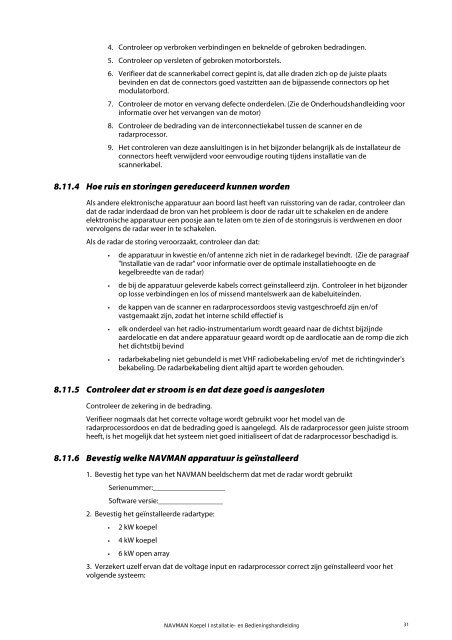 NAVMAN 2 kW Radar Installation Manual