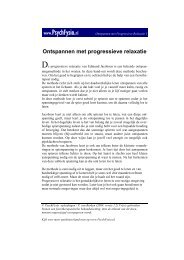 Ontspannen met progressieve relaxatie - PsychFysio Opleidingen