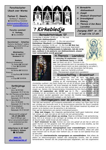 Kirkebledje 10-2007 - Parochiecluster Ubach over Worms