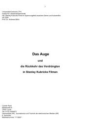 Das Auge und die Rückkehr des Verdrängten in Stanley Kubricks ...