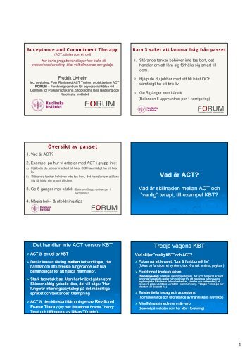 Vad är ACT? - Forum