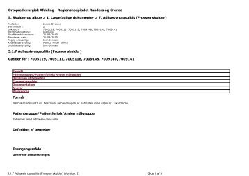 Ortopædkirurgisk Afdeling - Regionshospitalet Randers og ... - e-Dok