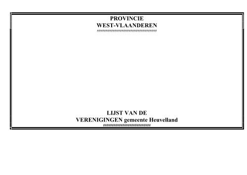 lijst van vereniging - Gemeente Heuvelland