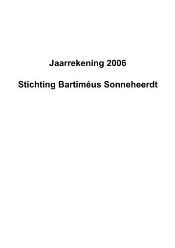 Jaardocument 2006 Bartimeus Doorn. versie 310507 ... - Bartiméus