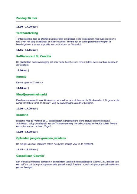 Programmaoverzicht SL! 2013 - Schalkhaar Life!