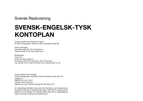 svensk-engelsk-tysk kontoplan - BAS