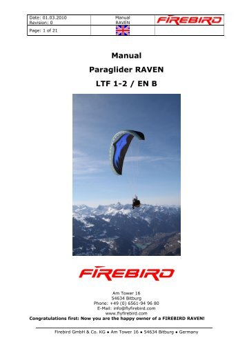 Manual Paraglider RAVEN LTF 1-2 / EN B