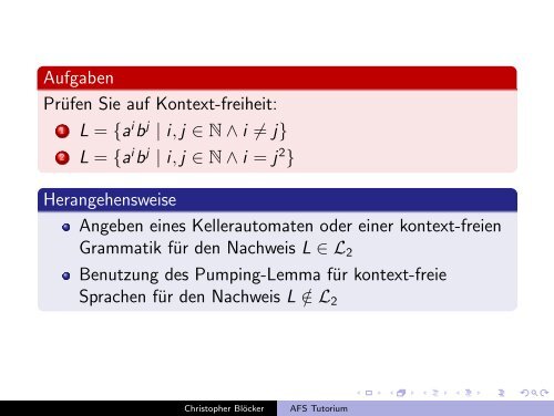 Automaten und Formale Sprachen Tutorium - Teil IV.