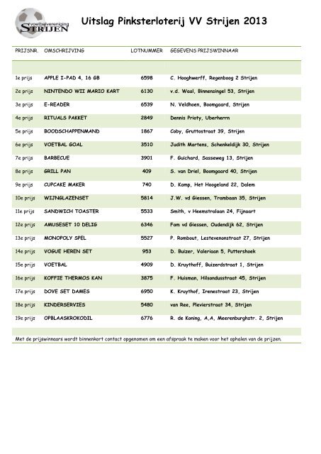 VOETBALVERENIGING STRIJEN