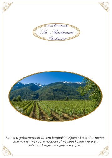 Wijn kaart - La Rusticana