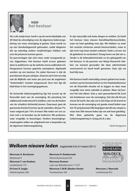 Verenigingsblad no. 2 / 2011 - Walboduin