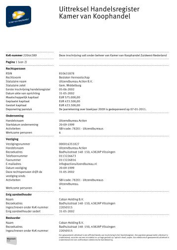 Uittreksel Handelsregister Kamer van Koophandel - Uitzendbureau ...