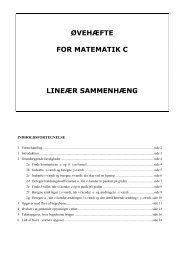 ØVEHÆFTE FOR MATEMATIK C LINEÆR SAMMENHÆNG