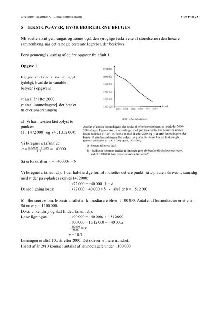 ØVEHÆFTE FOR MATEMATIK C LINEÆR SAMMENHÆNG