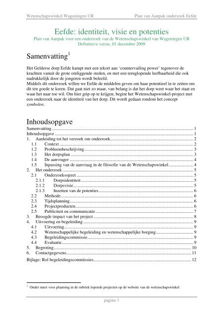 091201 PvA definitief.pdf - Dorpsraad Eefde