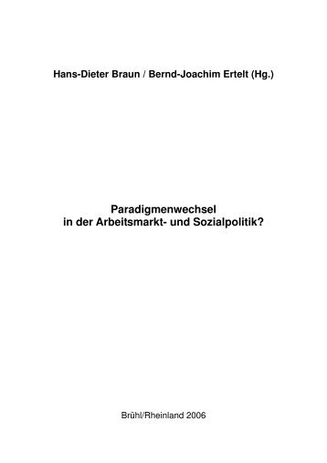 (Hg.) Paradigmenwechsel in der Arbeitsmarkt- und Sozialpolitik?