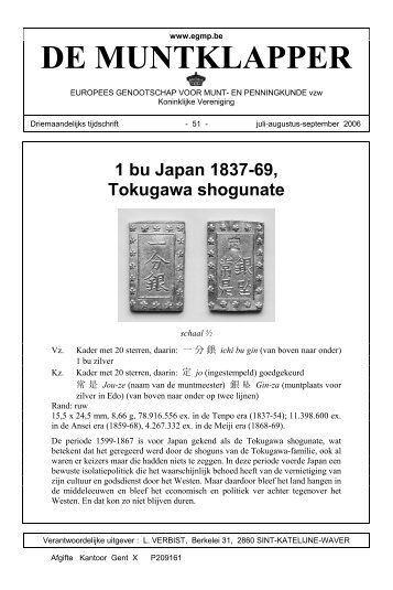 1 bu Japan 1837-69, Tokugawa shogunate - Egmp