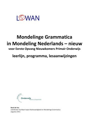 Mondelinge Grammatica in Mondeling Nederlands – nieuw