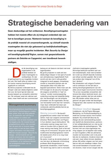 Strategische benadering van beveiliging - Facilicom