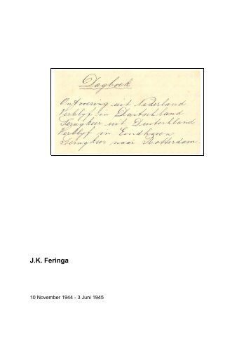 Dagboek Oom Jan - J.K. Feringa